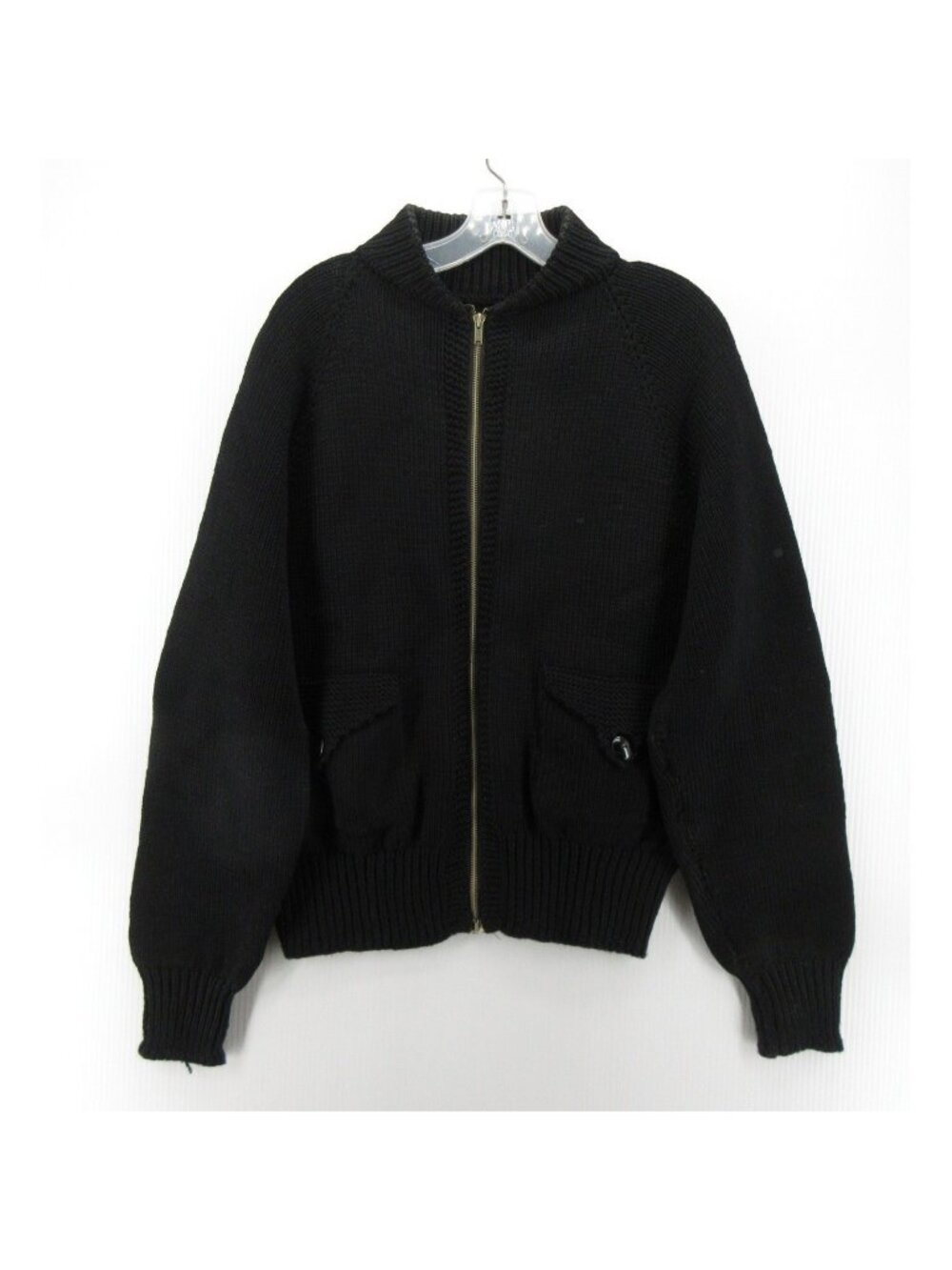VGT Sweater Medium Cardigan 50s 60s Talon Zipper Flap Pockets Zip Up *